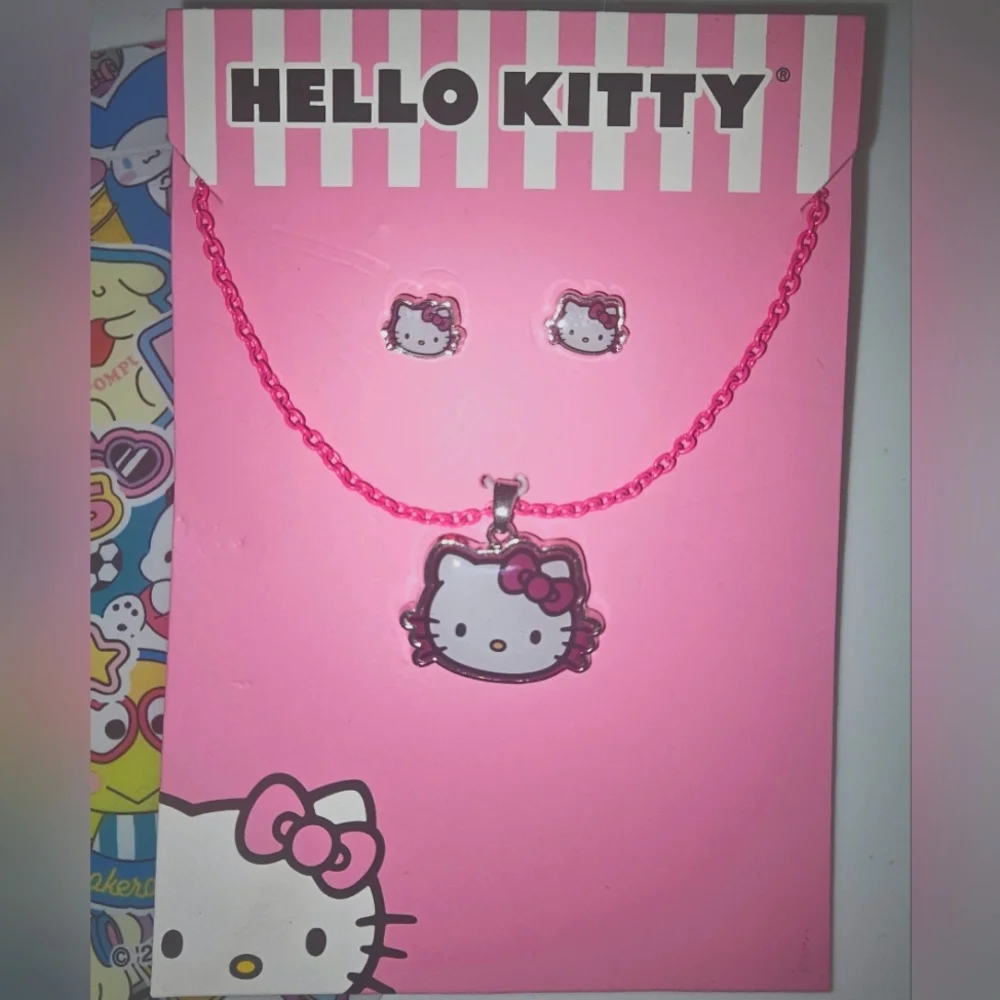 Hello Kitty Necklace & Earring Set New